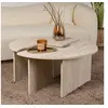Image de Table basse ronde duo effet travertin 90cm APIX