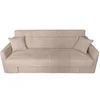 Image de ADARE - Canapé convertible avec coffre en velours cotelé beige 3 places