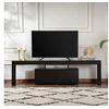 Image de Meuble TV avec placards bois noir 180cm BASI