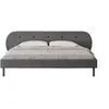 Image de Lit capitonné 140x190cm gris avec tête de lit et sommier TULSA