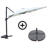 Image de BUNDLE - Ensemble parasol CESARE écru 3x4m et 4 dalles à lester