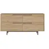 Image de Buffet 4 portes finition bois et métal noir 160x75cm ABEY