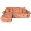 Image de Canape droit fixe glasgow 4 places en velours cotele terracotta