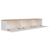 Image de Meuble TV suspendu avec placards 150cm blanc et bois HAL