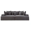 Image de Canape dangle droit fixe cardiff 4 places en velours cotele grisanthracite