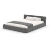Image de Lit style nuage 140x190cm en velours gris KANSAS