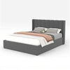 Image de Lit coffre design 140x190cm en velours gris ARLINGTON