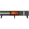 Image de Meuble TV avec cheminée LED 150cm gris anthracite SUNY