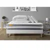 Image de Matelas 140 x 190 cm Memo plus - Mousse à mémoire de forme - Ep : 24 cm - sommier Blanc avec 2 oreillers et couette