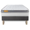Image de Ensemble matelas 90 x 190 cm Memo zen - Mousse à mémoire de forme - Ep : 26 cm - Ferme - sommier Gris