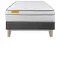 Image de Matelas + sommier gris 90x190 Memo Luxe Ressorts ensachés + mémoire de forme 5 zones de confort MAXI épaisseur