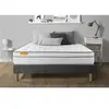Image de Matelas + sommier gris 140x190 Memo Luxe Ressorts ensachés + mémoire de forme 5 zones de confort MAXI épaisseur