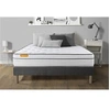 Image de Matelas + sommier gris 140x200 Memo Luxe Ressorts ensachés + mémoire de forme 5 zones de confort MAXI épaisseur