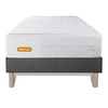 Image de Matelas + sommier gris 90x190 Memo Bio Mousse à mémoire de forme 5 zones de confort Maxi épaisseur Déhoussable