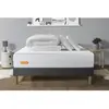 Image de Septnuits Pack Matelas et sommier gris Memo Bio Mousse plus Couette et 2 oreillers 140 x 190 cm