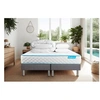 Image de Matelas 160 x 200 cm Bodyone - Mousse - Ep : 19 cm - sommier Gris avec 2 oreillers et couette