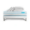 Image de Matelas 140 x 200 cm Bodyzone+ - Ressorts ensachés - Ep : 26 cm - sommier Blanc avec 2 oreillers et couette