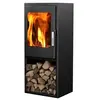 Image de Poêle à bois 4.8kw avec bucher noir jacco bucher