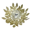 Image de Nenuphar solaire G4495 - Métal, or et verre craquelé - 7 lumens - 26 cm