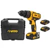 Image de Perceuse visseuse sans fil 18V + 2 Batteries Lithium 2.0Ah Mallette Professionnelle de 18 accessoires de vissage et perçage VITO