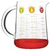 Image de Pichet doseur 1 L en verre et silicone rouge - - Transparent - Verre