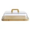 Image de Pebbly - Boîte à Fromages avec Cloche en Verre, Plateau et Anses en Bambou - 36 x 27 x 13,5 cm - Pour 4 à 5 Fromages, Grand Format Parfait pour Conserver et Servir, Matériaux Naturels Sans BPA en occasion ou reconditionné