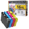Image de 123CONSOMMABLES - 16XL - Pack de 4 Cartouches d'encre Compatible avec Epson Workforce WF-2750 WF-2760 WF-2660 WF-2650 WF-2630 WF-2540 WF-2530 WF-2510