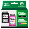 Image de Pack 2 cartouches 123CONSOMMABLES compatible pour HP 300XL noir et couleur