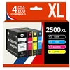 Image de 123CONSOMMABLES - PGI-2500XL - Pack 4 Cartouche encre Compatible pour Canon PGL-2500 PGI 2500XL PGL2500XL pour Canon Maxify MB5150 MB5450 MB5050