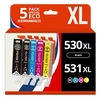 Image de 123CONSOMMABLES - PGI530 - CLI531 - Cartouche d'encre Compatible avec Canon PGI-530 / CLI-531 Multipack pour Pixma TS8750 TS8751 (2 Noir / 1 Cyan / 1