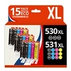 Image de 123CONSOMMABLES - PGI530 - CLI531 - Cartouche d'encre Compatible avec Canon PGI-530 / CLI-531 Multipack pour Pixma TS8750 TS8751 (6 Noir / 3 Cyan / 3