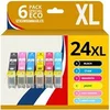 Image de 123CONSOMMABLES - 24XL - Cartouches d'encre Compatible pour Epson Expression Home XP-850 XP-750 XP-950 XP-55 XP-860 XP-760 XP-960 (1 BK / 1 C / 1 M /