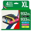 Image de 123CONSOMMABLES - 932XL 933XL - Cartouche compatible avec HP 932 933 932XL 933XL pour Officejet 6600 6100 6700 7510 7110 7610 7612 (pack de 4)