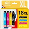 Image de 123CONSOMMABLES - T18XL - Cartouches d'encre Compatible avec Epson 18XL pour Imprimante Expression Home XP100 XP102 XP200 XP202 XP205 (Pack 4)