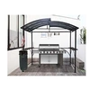 Image de Carport barbecue autoportant a double toit finition epoxy gris anthracite, altcar2415ac