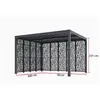 Image de Pergola bioclimatique aluminium avec panneaux moucharabieh coloris gris pour côté 3 m + côté 3.60 m per36m30mbi