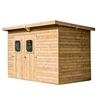 Image de Abri theora sans plancher panneaux en bois thermo chauffé toit mono pente 4.52 m² the2818.02n