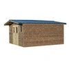 Image de Abri thermabri madriers 28 mm sans plancher bois thermo chauffé double pente, bac acier tha4050.02t