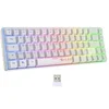 Image de Clavier Gamer - Membrane - KEYZ HYDROGEN WL - Rétroélairage arc-en-ciel - Sans fil - Semi mécanqiue - Azerty - Blanc