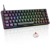 Image de The G-Lab - Keyz Titanium - Clavier Gaming 65% AZERTY, USB - Clavier Mecanique Switch Rouge - RGB 100% Personnalisable, Anti-Ghosting, Macros programmables - pour PC, PS4, PS5, Xbox - New (Noir) en occasion ou reconditionné