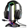 Image de The G-Lab K-Stand Radon Support pour Casque/Micro-Casque Gaming - Rétro-éclairage RGB, Hub USB 2 x 2.0, Base antidérapante - Support Universel pour Casques Gamer PC PS5 Xbox Nintendo Switch   New en occasion ou reconditionné