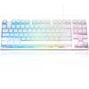 Image de The G-Lab Keyz Caesium TKL Clavier Gamer TKL 87 Touches Filaire USB AZERTY Français, Rétro-Éclairage LED Multicolore - Clavier Gaming Compact sans Pavé Numérique pour PC/PS4/PS5/XBOX (Blanc) en occasion ou reconditionné