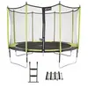Image de Trampoline de jardin 426 cm + filet de sécurité + échelle + kit d'ancrage JUMPI Vert/Noir 430