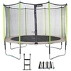 Image de Trampoline de jardin 426 cm + filet de sécurité + échelle + kit d'ancrage JUMPI Taupe/Vert 430