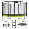 Image de Trampoline de jardin rond 430 cm + filet + échelle + bâche + kit ancrage | PUNCHI Vert 430