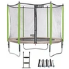 Image de Trampoline de jardin 305 cm + filet de sécurité + échelle + kit d'ancrage JUMPI Taupe/Vert 300