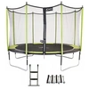 Image de Trampoline de jardin 365 cm + filet de sécurité + échelle + kit d'ancrage JUMPI Vert/Noir 360