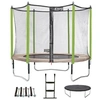 Image de Trampoline de jardin 305 cm + filet + échelle + bâche + kit d'ancrage JUMPI Taupe/Vert