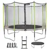 Image de Trampoline de jardin 365 cm + filet + échelle + bâche + kit d'ancrage JUMPI Taupe/Vert