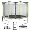 Image de Trampoline de jardin 426 cm + filet + échelle + bâche + kit d'ancrage JUMPI Taupe/Vert